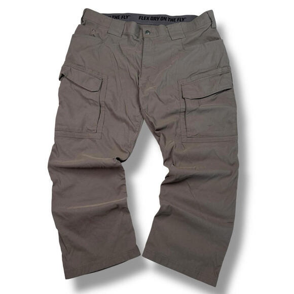 Duluth Trading Flex Dry Work Pants 42x28 Cargo Utility Khaki Relax Outdoor Hike - Picture 1 of 11